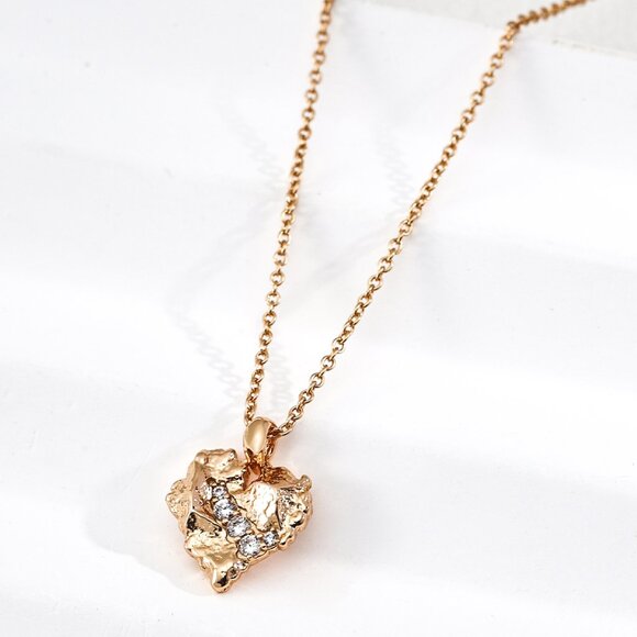 🌟 Vintage Gold S925  Abstract Heart Earrings - Picture 6 of 6